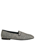 Dolce & Gabbana Gray Glitter Lurex DG Logo Dress Loafers Shoes - Eljoys Fashion 
