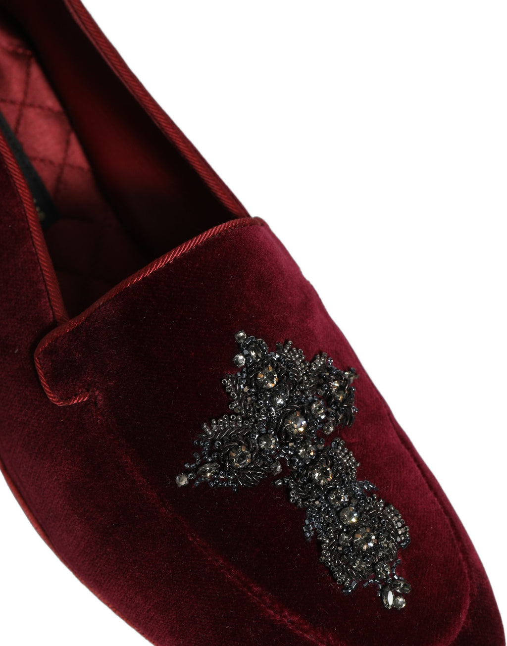 Dolce & Gabbana Red Suede Embellished Men Dress Loafers Shoes Dolce & Gabbana