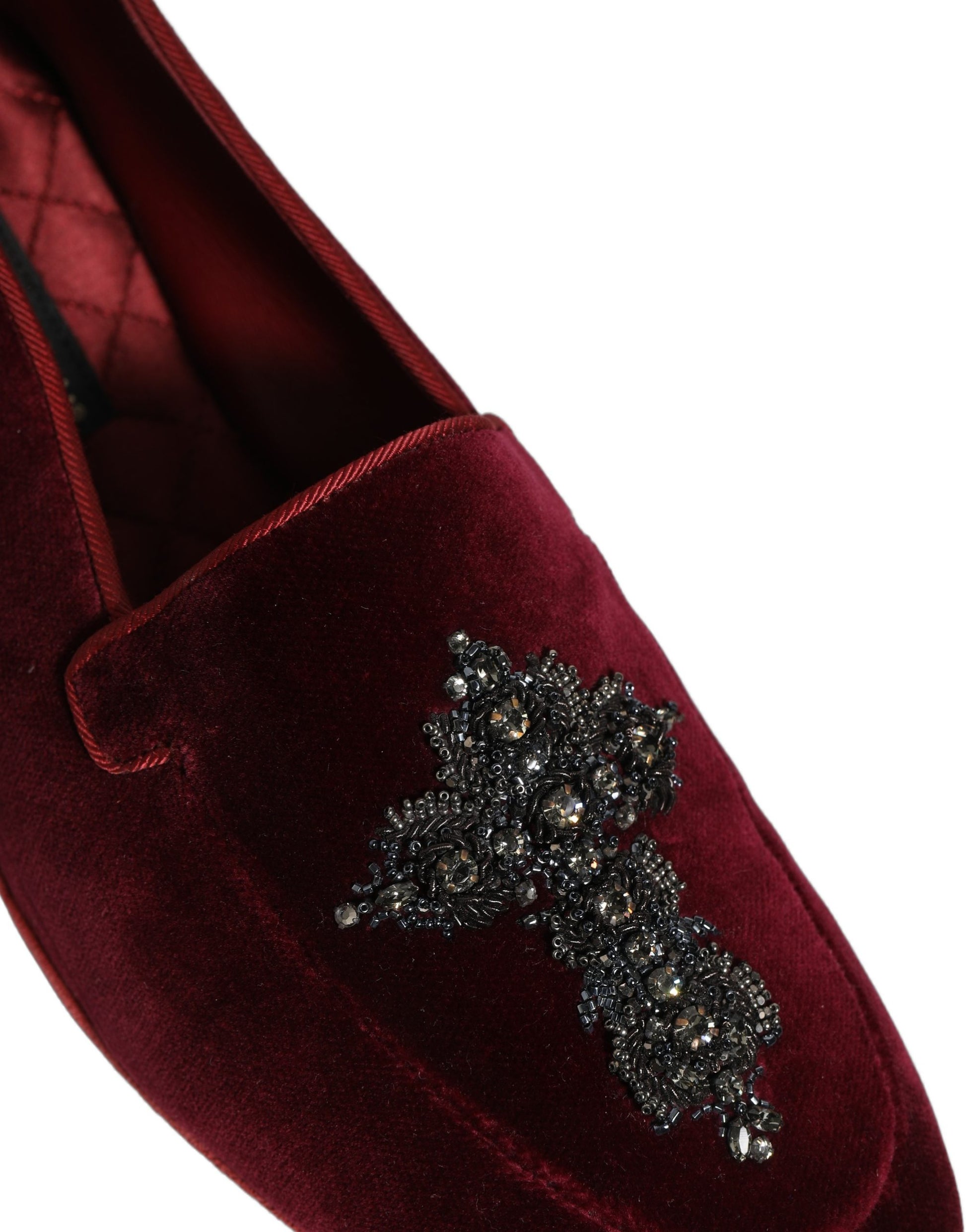 Dolce & Gabbana Red Suede Embellished Men Dress Loafers Shoes Dolce & Gabbana