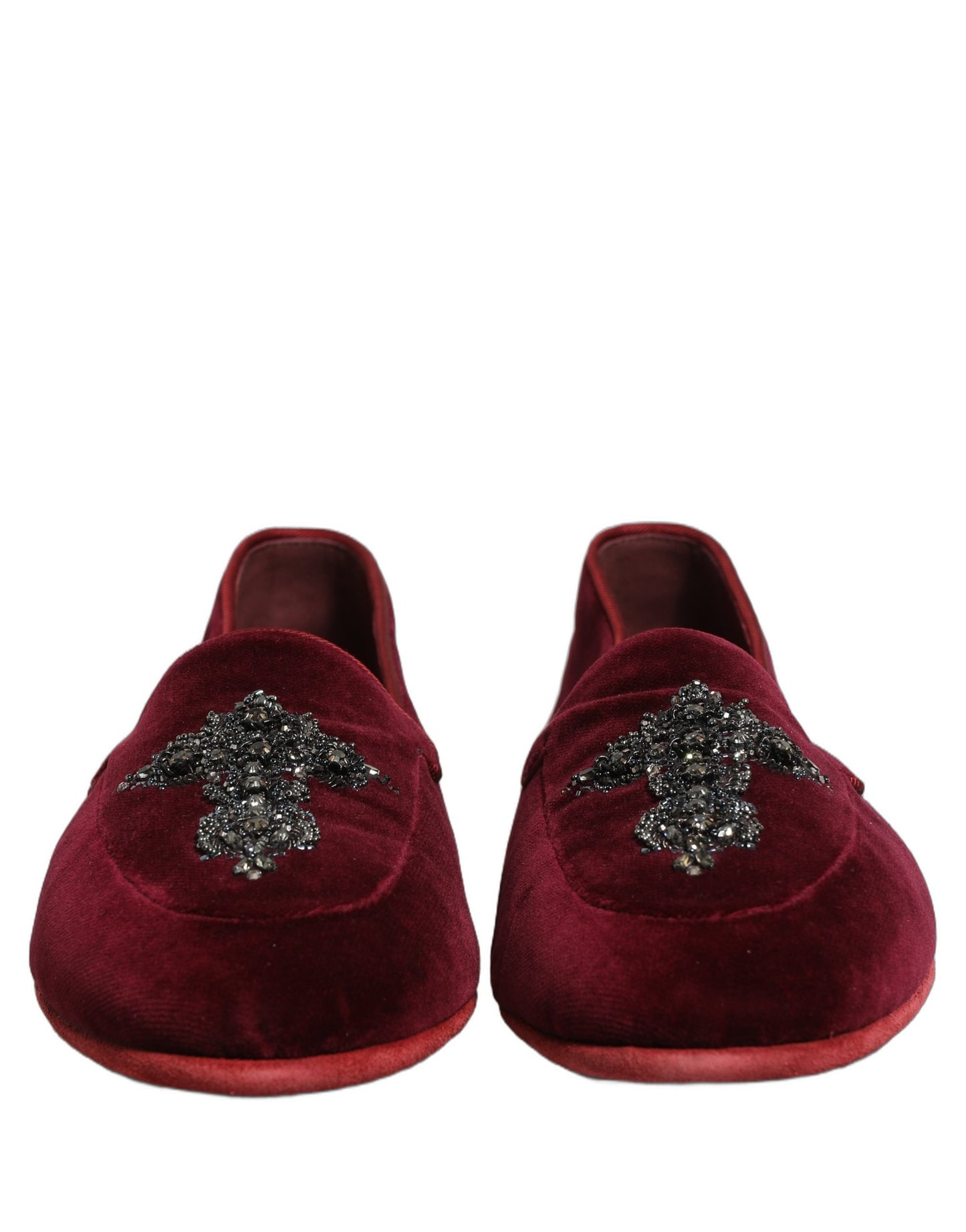 Dolce & Gabbana Red Suede Embellished Men Dress Loafers Shoes Dolce & Gabbana