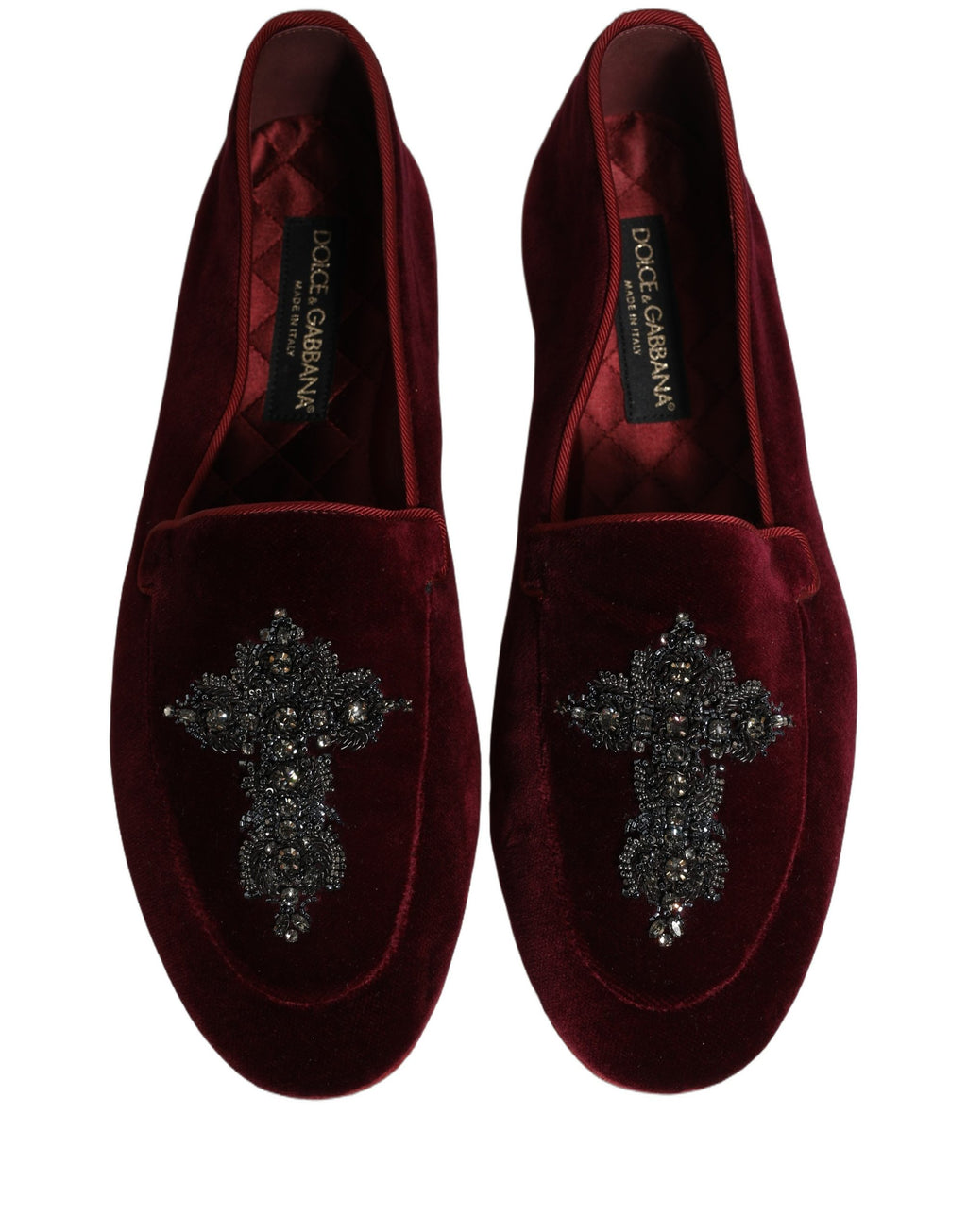Dolce & Gabbana Red Suede Embellished Men Dress Loafers Shoes Dolce & Gabbana