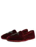 Dolce & Gabbana Red Suede Embellished Men Dress Loafers Shoes Dolce & Gabbana