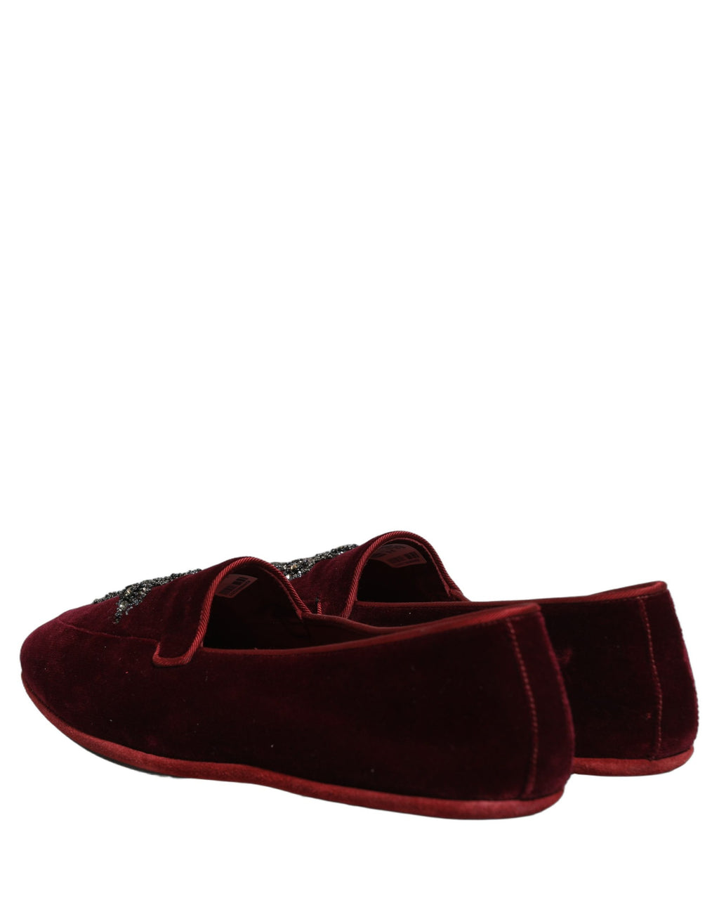 Dolce & Gabbana Red Suede Embellished Men Dress Loafers Shoes Dolce & Gabbana