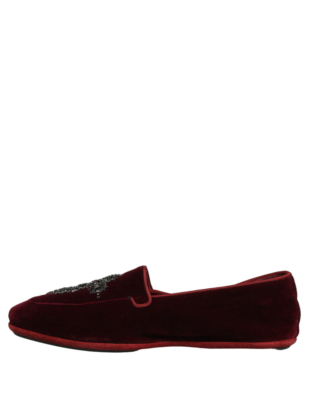 Dolce & Gabbana Red Suede Embellished Men Dress Loafers Shoes Dolce & Gabbana