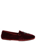 Dolce & Gabbana Red Suede Embellished Men Dress Loafers Shoes Dolce & Gabbana