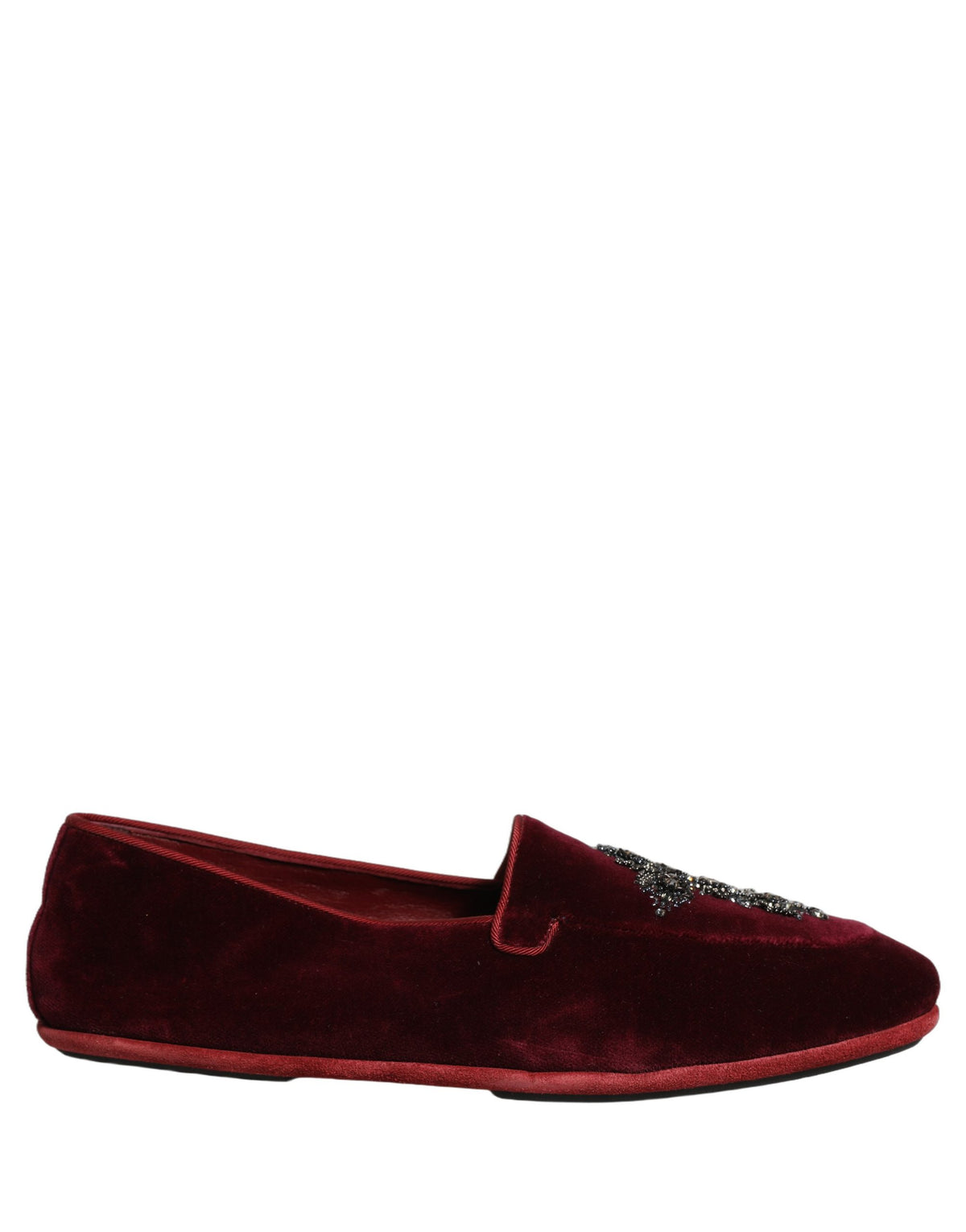 Dolce & Gabbana Red Suede Embellished Men Dress Loafers Shoes Dolce & Gabbana