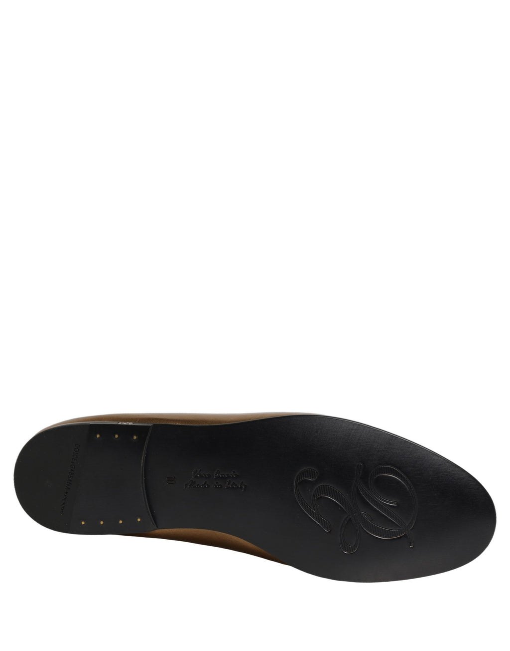 Dolce & Gabbana Gold Leather DG Logo Slip On Men Loafers Shoes Dolce & Gabbana