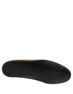 Dolce & Gabbana Gold Leather DG Logo Slip On Men Loafers Shoes Dolce & Gabbana