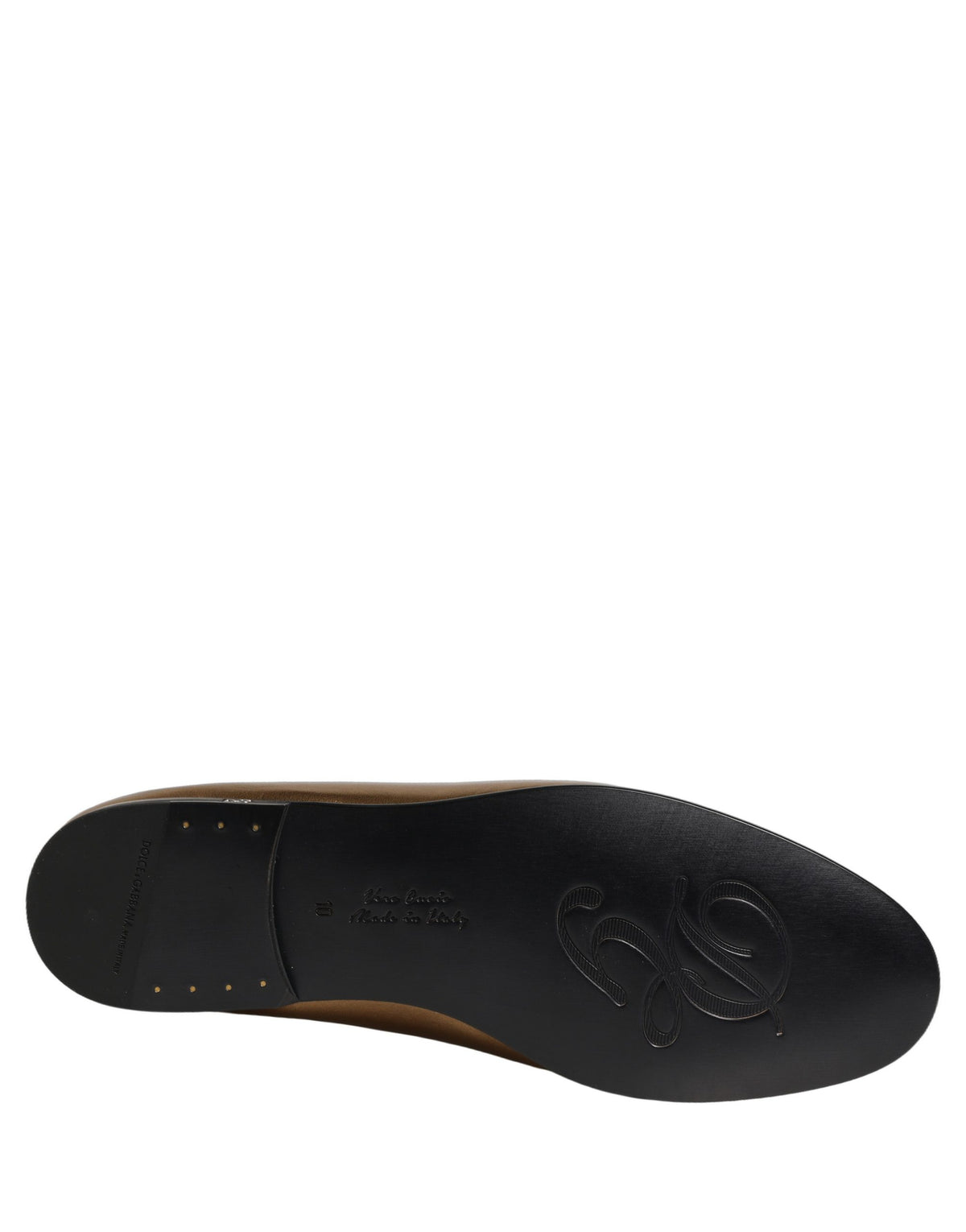 Dolce & Gabbana Gold Leather DG Logo Slip On Men Loafers Shoes Dolce & Gabbana