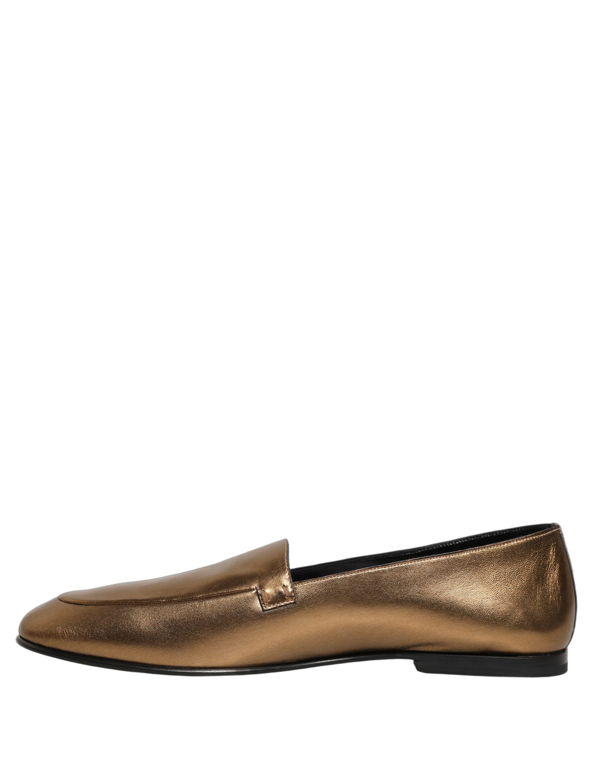 Dolce & Gabbana Gold Leather DG Logo Slip On Men Loafers Shoes Dolce & Gabbana
