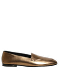 Dolce & Gabbana Gold Leather DG Logo Slip On Men Loafers Shoes Dolce & Gabbana