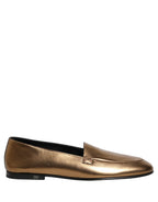 Dolce & Gabbana Gold Leather DG Logo Slip On Men Loafers Shoes Dolce & Gabbana