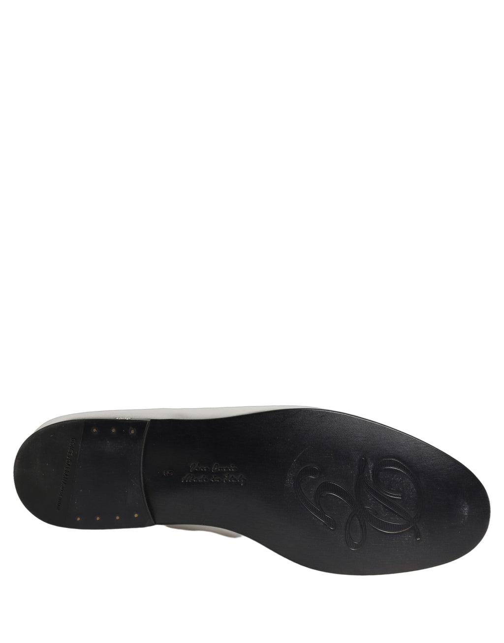 Dolce & Gabbana Silver Leather DG Logo Slip On Loafers Shoes Dolce & Gabbana