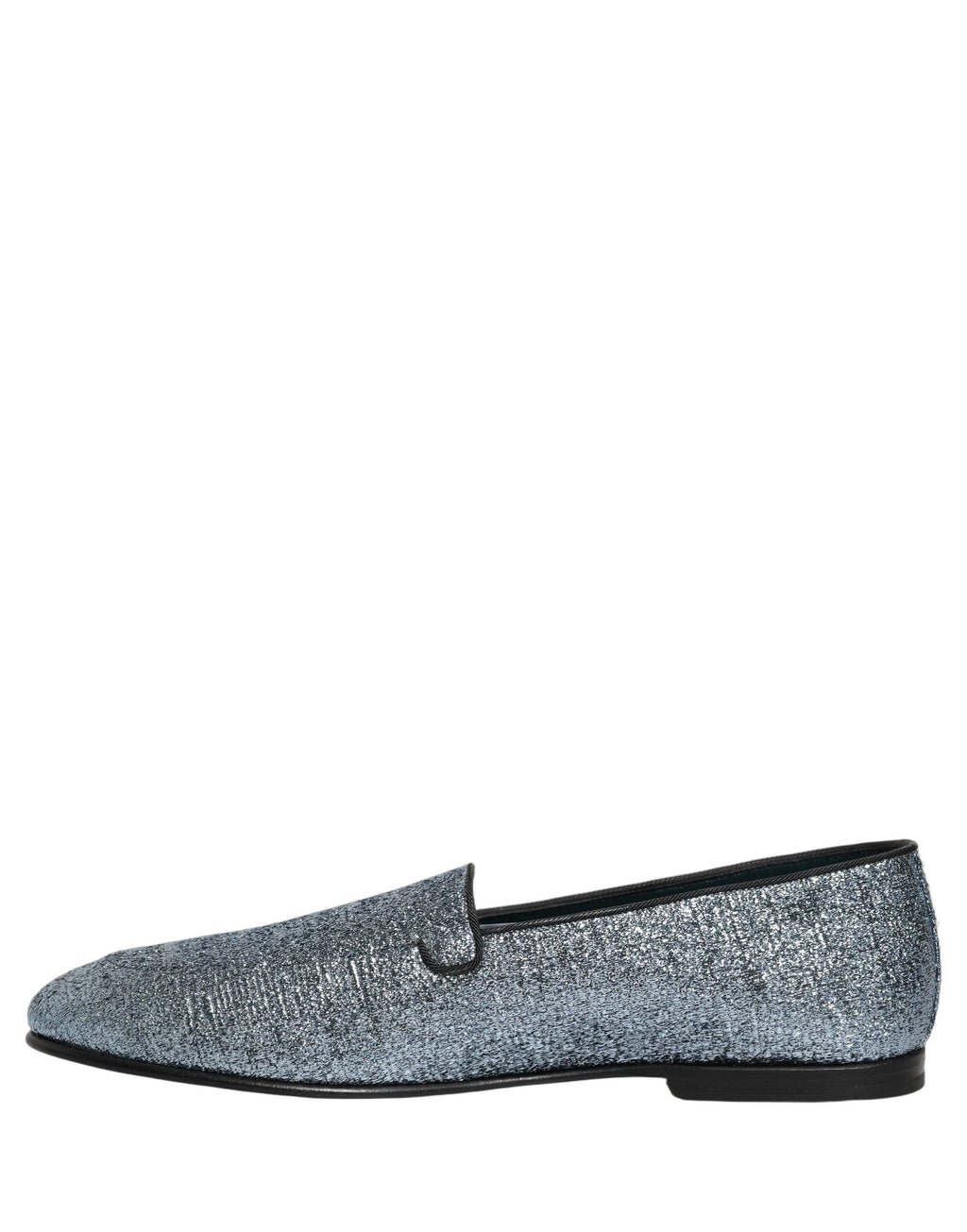 Dolce & Gabbana Blue Glitter Lurex DG Logo Dress Loafers Shoes Dolce & Gabbana