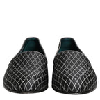 Dolce & Gabbana Black Velvet Diamond Stitched Loafers Shoes Dolce & Gabbana