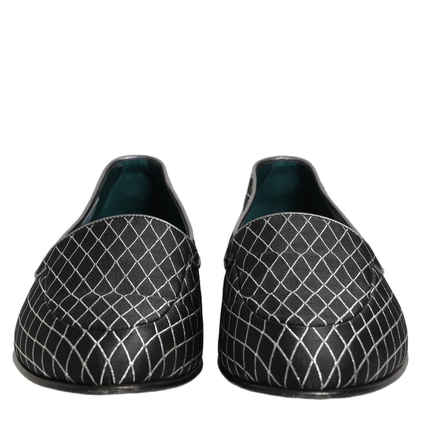 Dolce & Gabbana Black Velvet Diamond Stitched Loafers Shoes Dolce & Gabbana