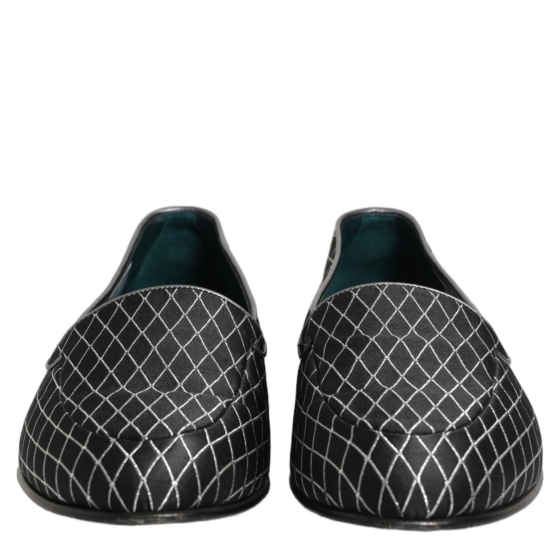 Dolce & Gabbana Black Velvet Diamond Stitched Loafers Shoes Dolce & Gabbana