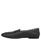 Dolce & Gabbana Black Velvet Diamond Stitched Loafers Shoes Dolce & Gabbana