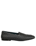Dolce & Gabbana Black Velvet Diamond Stitched Loafers Shoes - Eljoys Fashion 