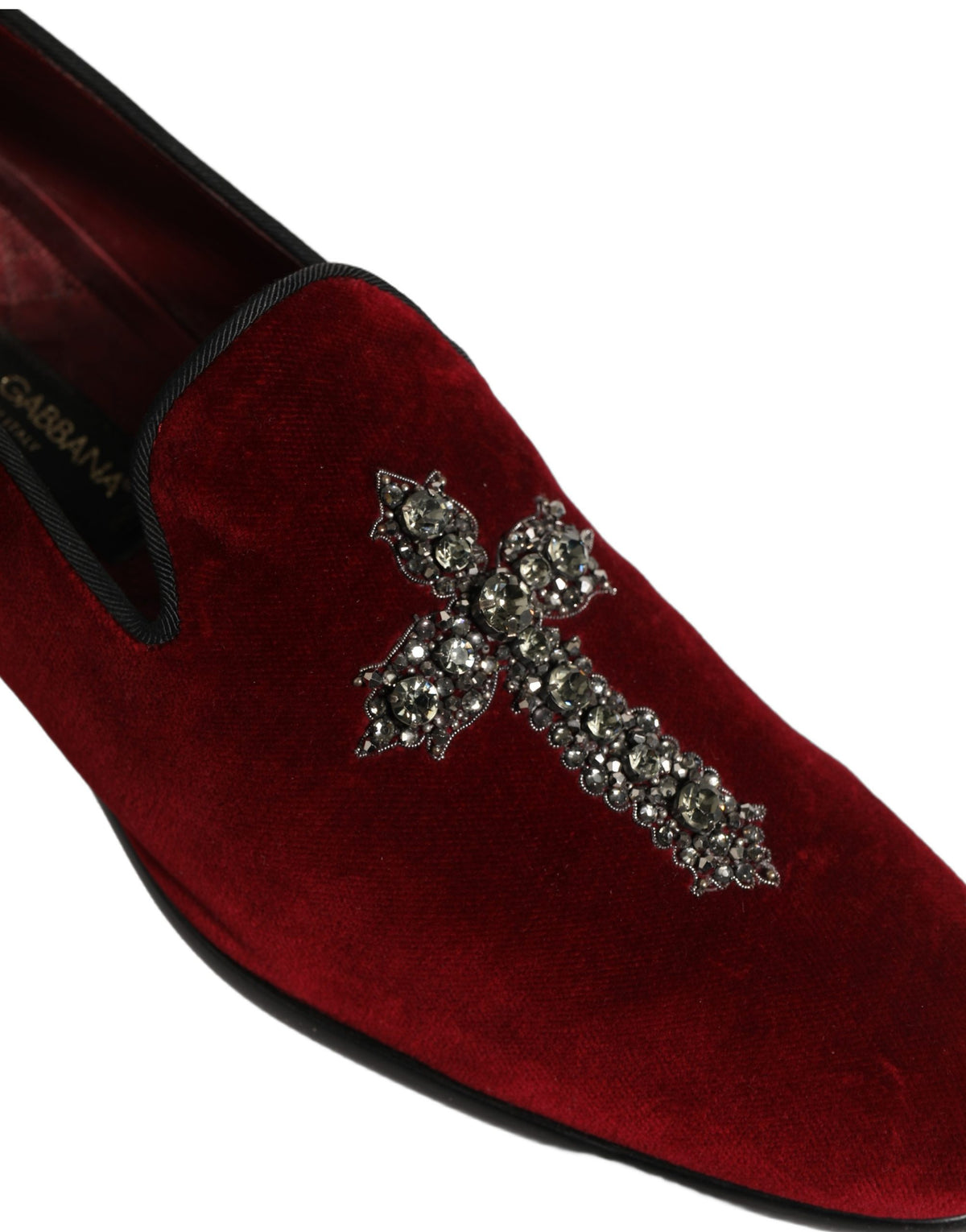 Dolce & Gabbana Maroon Suede Cross Slip On Dress Loafers Shoes Dolce & Gabbana