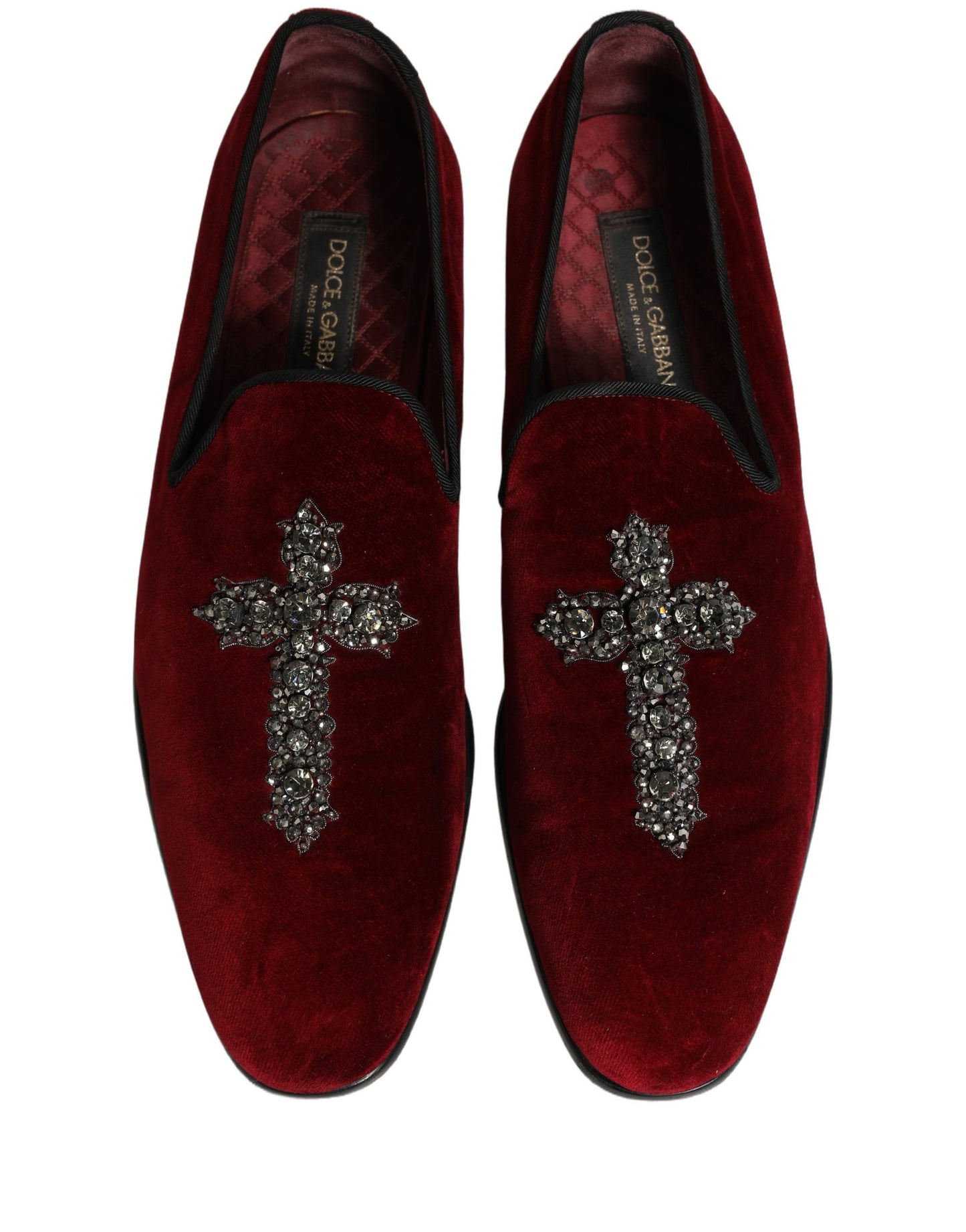 Dolce & Gabbana Maroon Suede Cross Slip On Dress Loafers Shoes Dolce & Gabbana