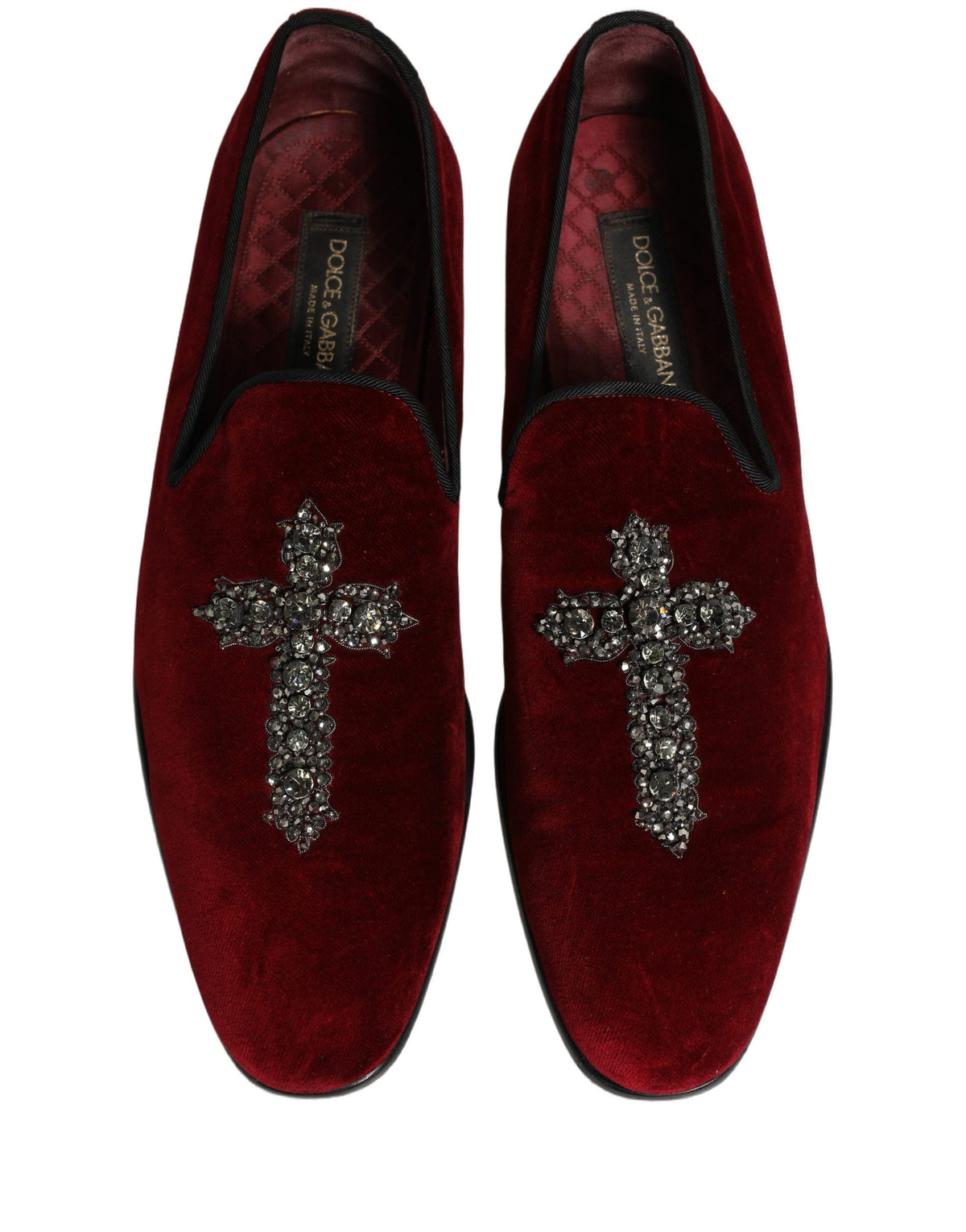 Dolce & Gabbana Maroon Suede Cross Slip On Dress Loafers Shoes Dolce & Gabbana