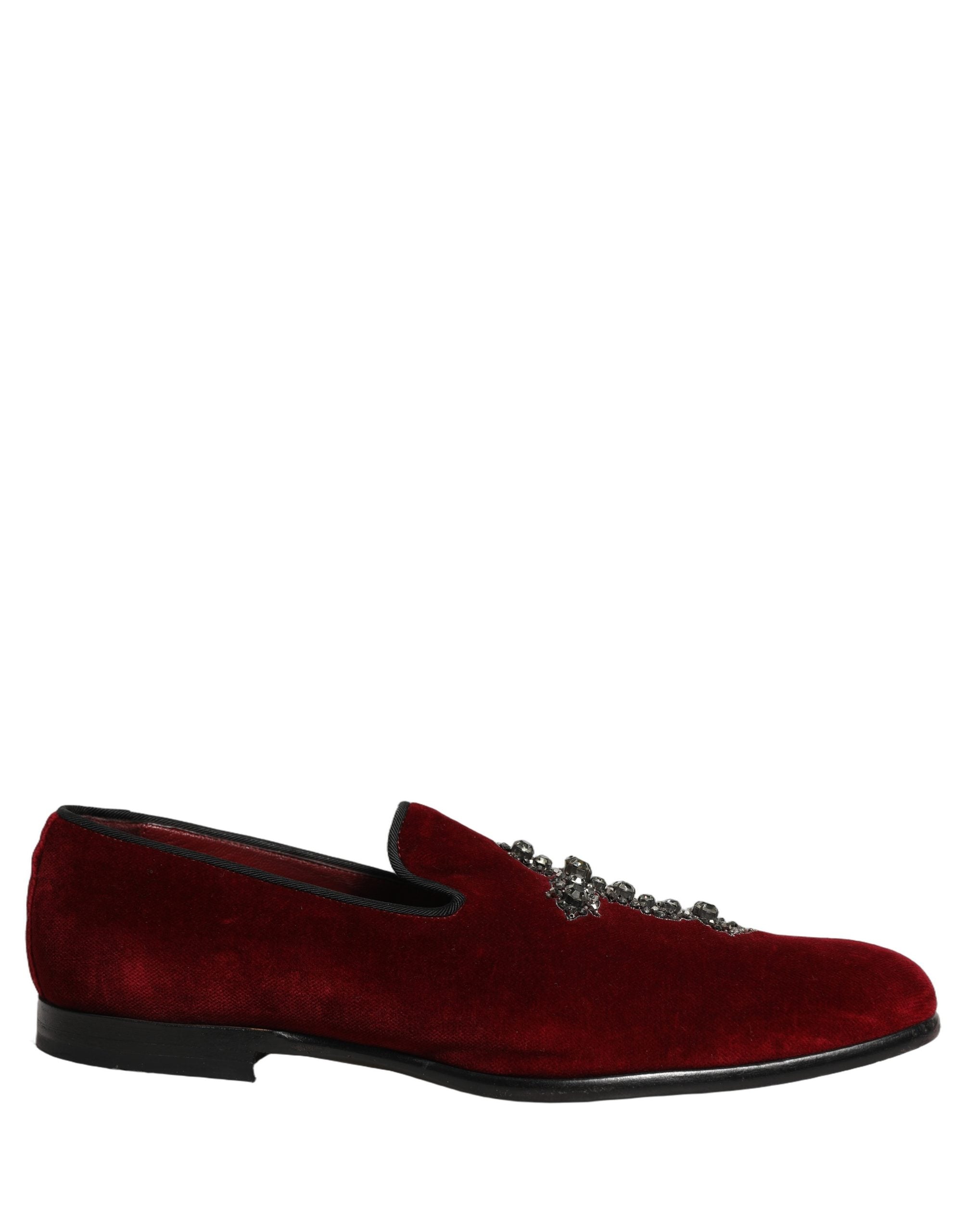 Dolce & Gabbana Maroon Suede Cross Slip On Dress Loafers Shoes Dolce & Gabbana
