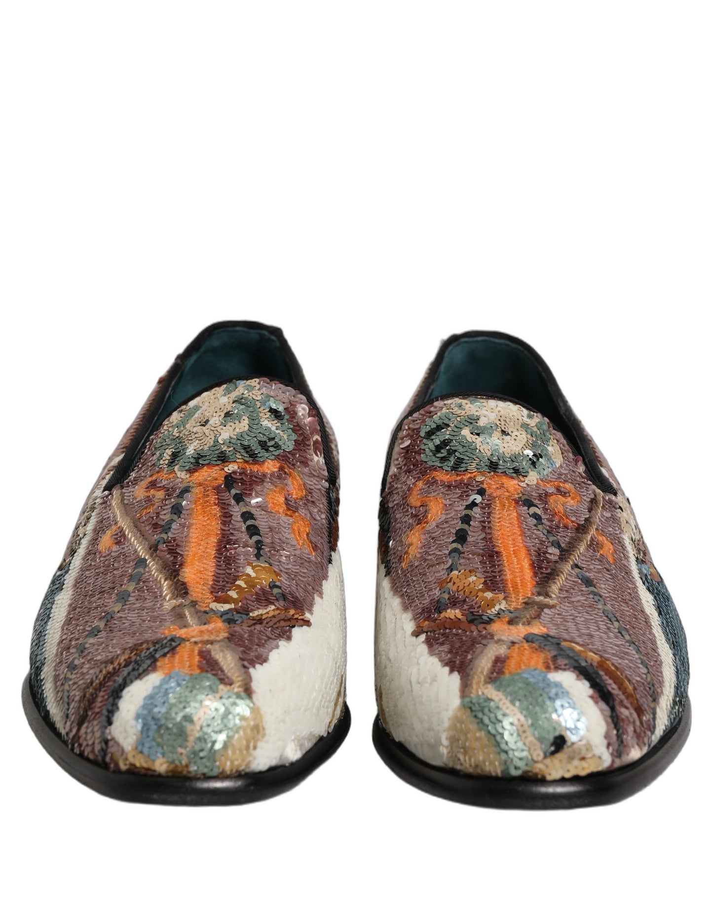 Dolce & Gabbana Multicolor Embroidered Sequin Loafers Shoes Dolce & Gabbana