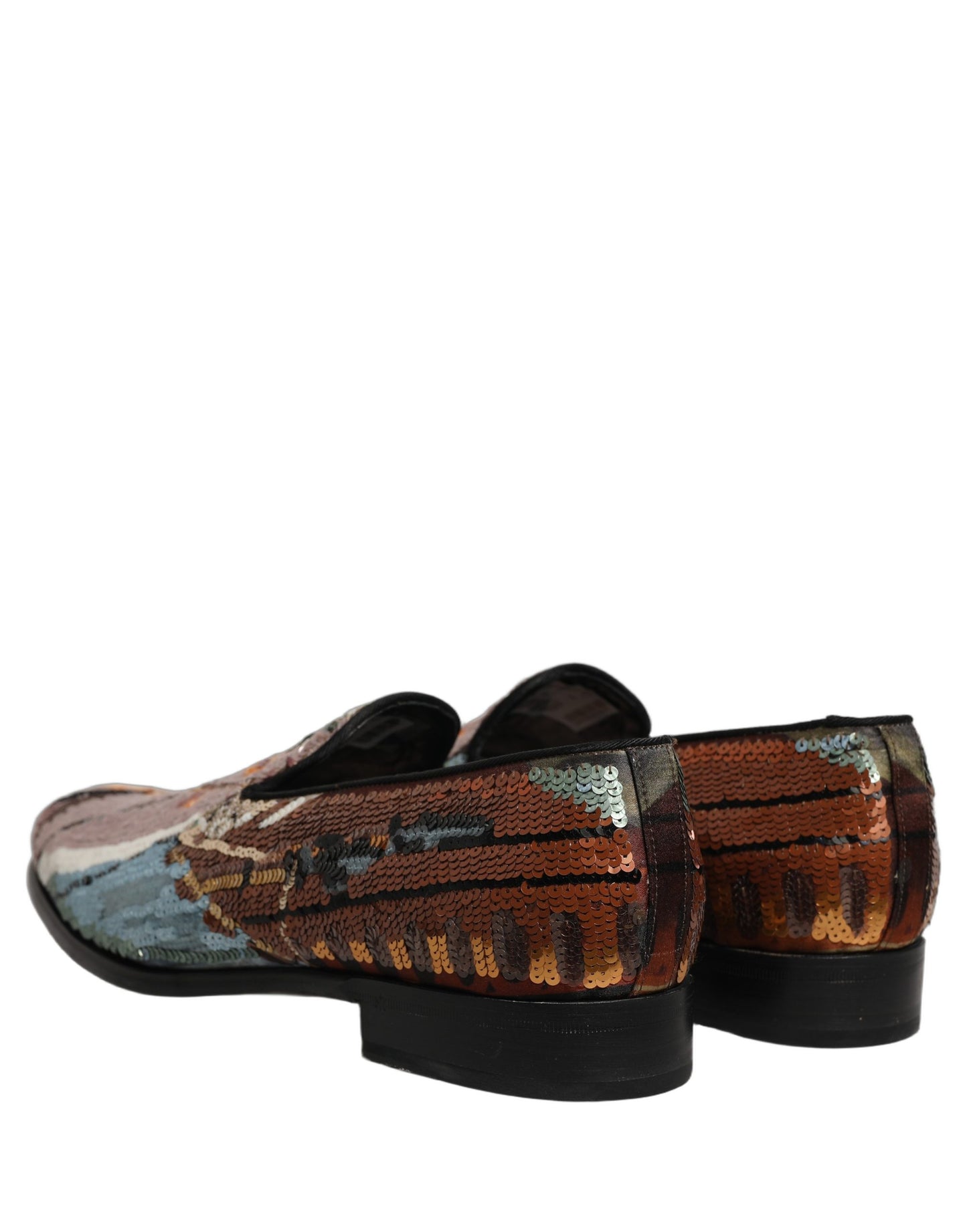 Dolce & Gabbana Multicolor Embroidered Sequin Loafers Shoes Dolce & Gabbana