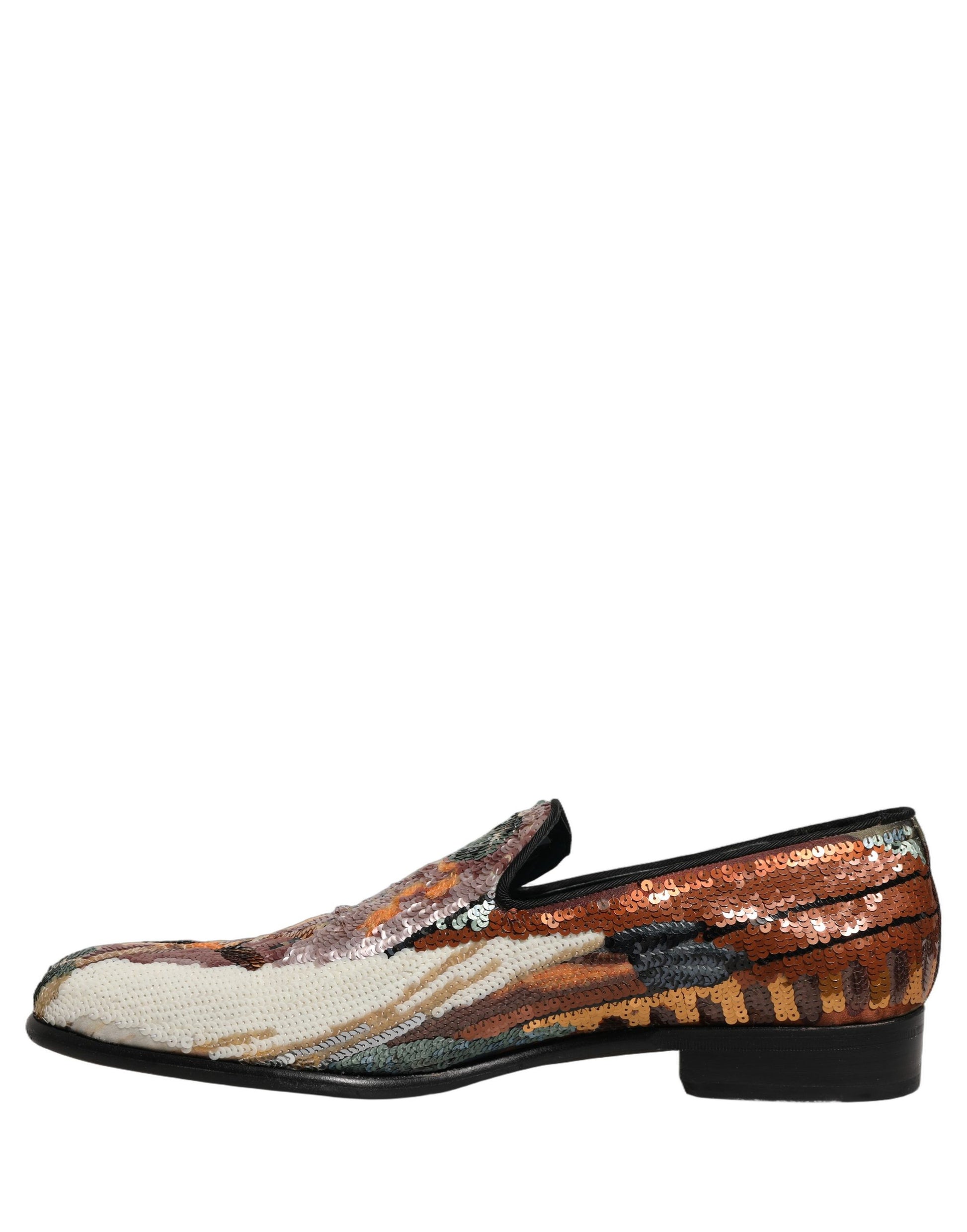 Dolce & Gabbana Multicolor Embroidered Sequin Loafers Shoes Dolce & Gabbana