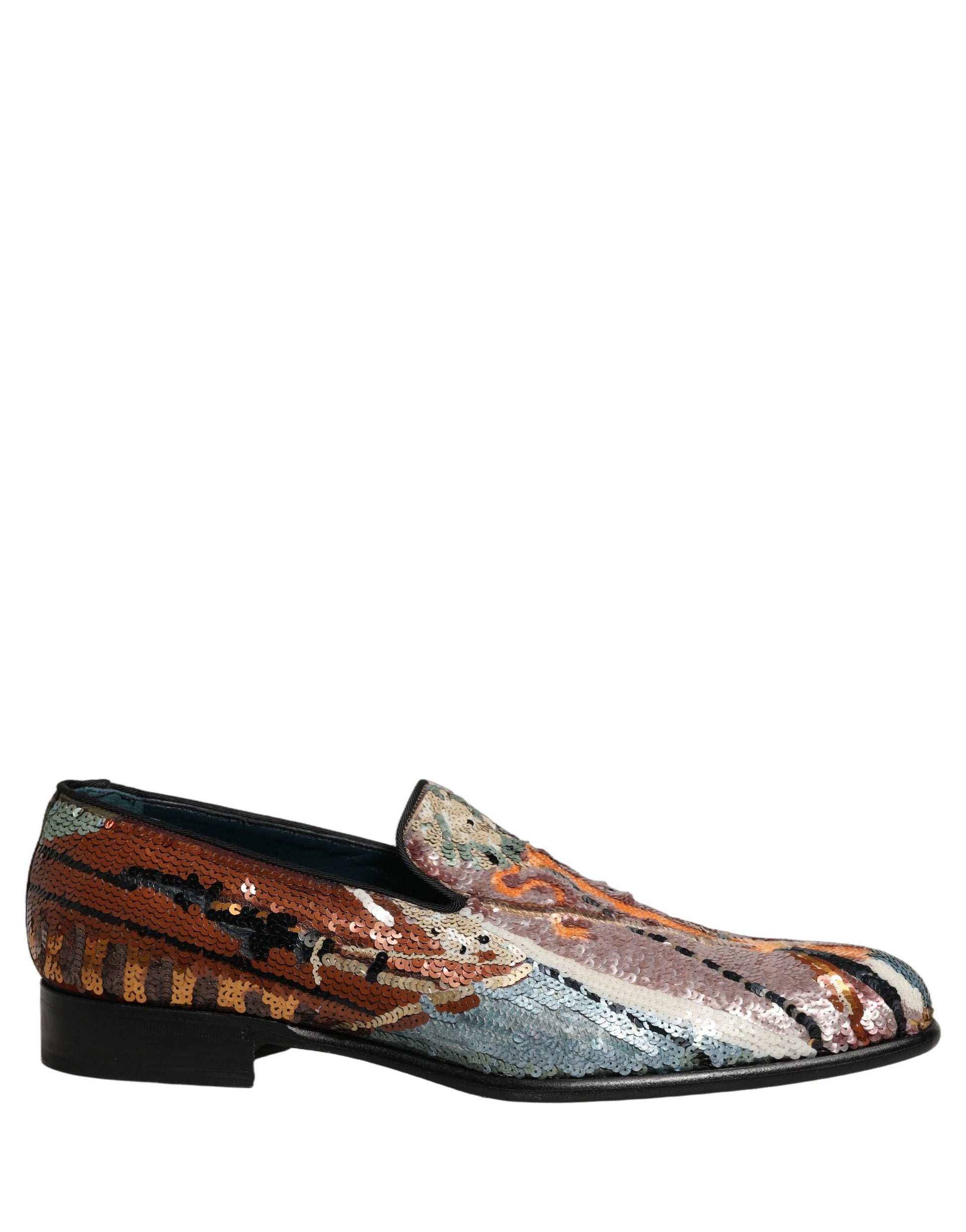 Dolce & Gabbana Multicolor Embroidered Sequin Loafers Shoes Dolce & Gabbana