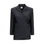 Khaite Black Wool Oves Aries Full-Length Jacket Khaite