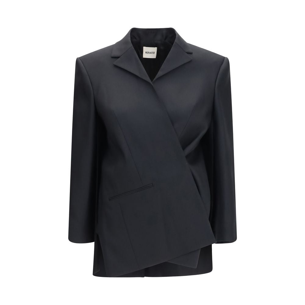 Khaite Black Wool Oves Aries Full-Length Jacket Khaite