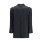 Khaite Black Wool Oves Aries Full-Length Jacket Khaite