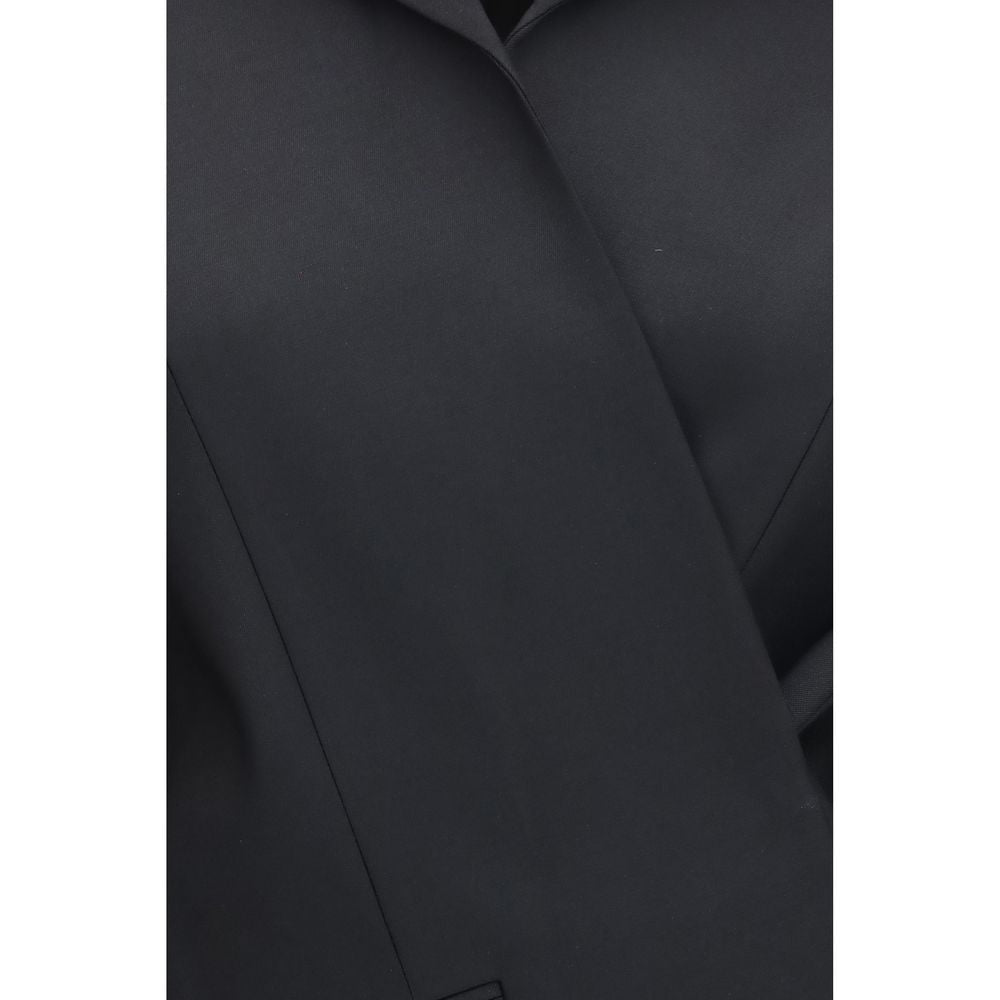 Khaite Black Wool Oves Aries Full-Length Jacket Khaite