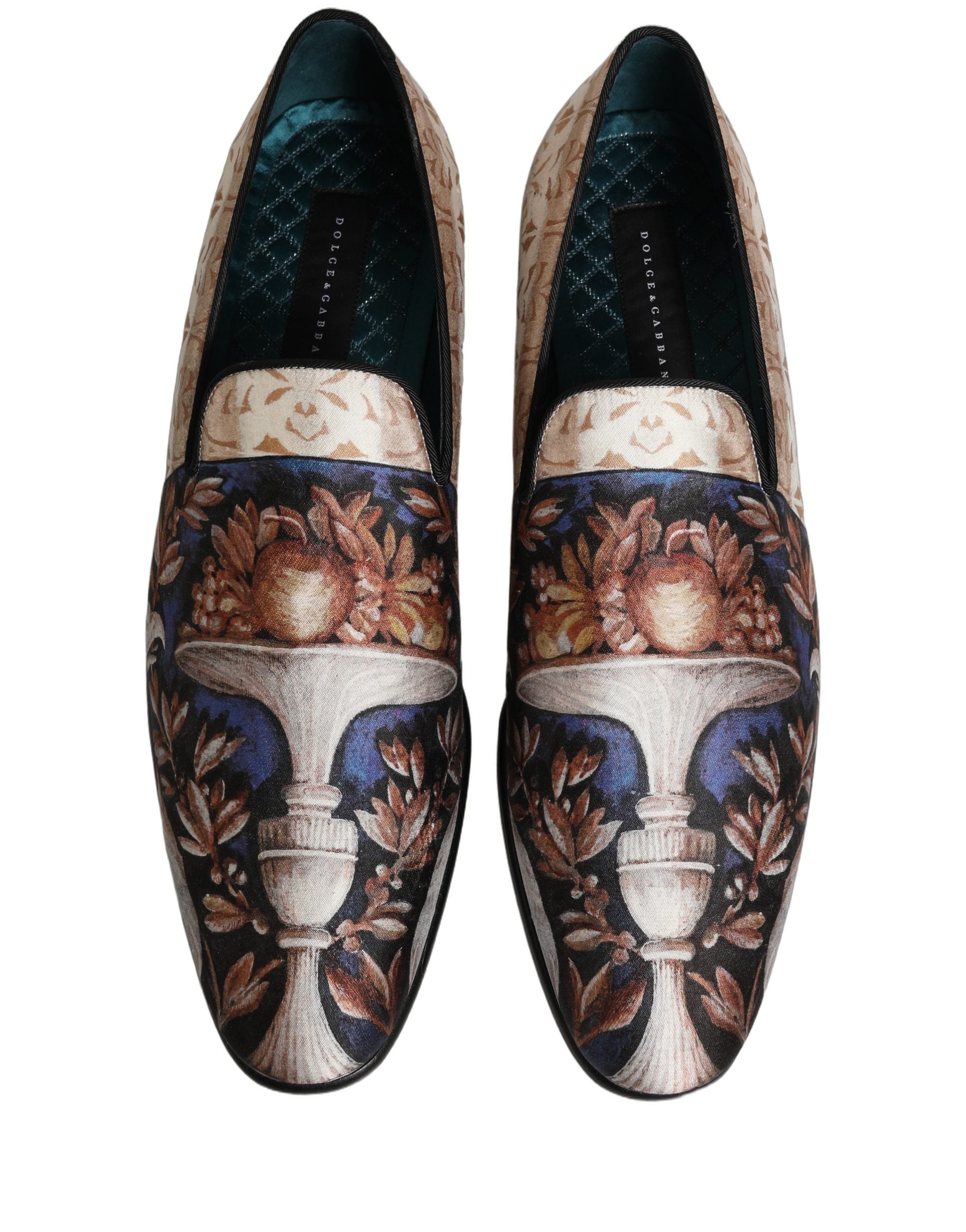 Dolce & Gabbana Multicolor Fruit Print Velvet Loafers Shoes Dolce & Gabbana