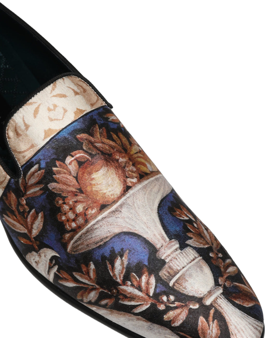 Dolce & Gabbana Multicolor Fruit Print Velvet Loafers Shoes - Eljoys Fashion 