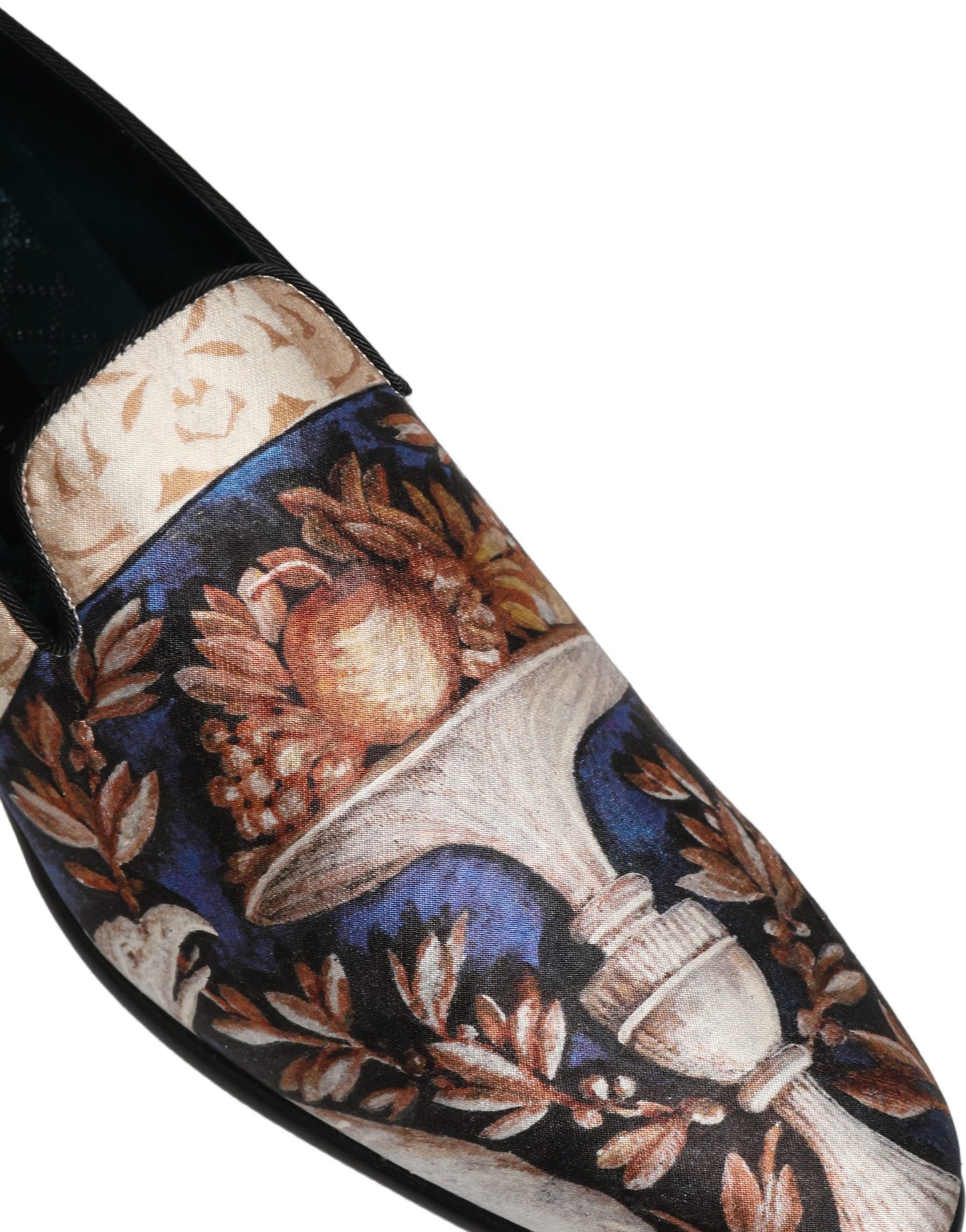 Dolce & Gabbana Multicolor Fruit Print Velvet Loafers Shoes Dolce & Gabbana