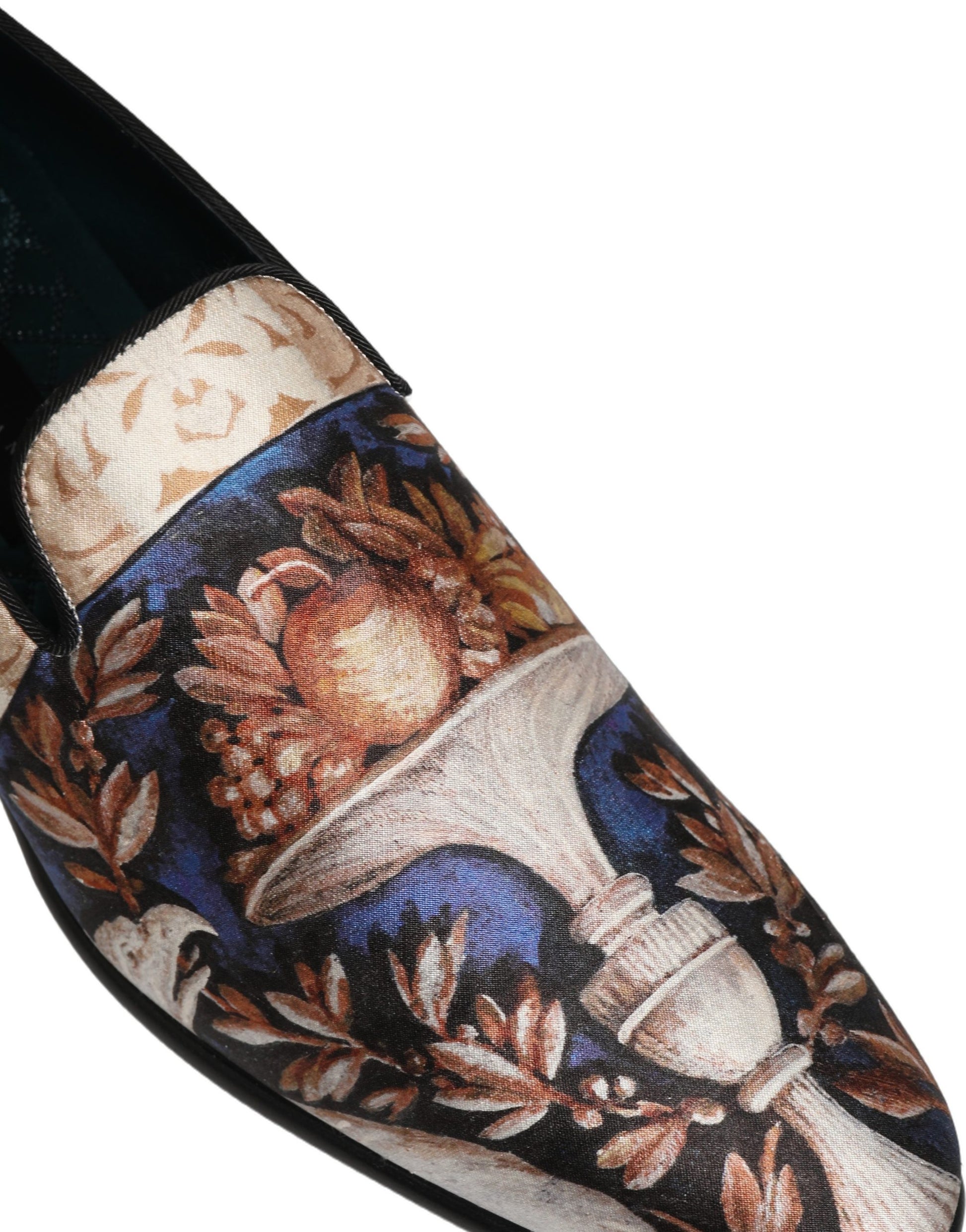 Dolce & Gabbana Multicolor Fruit Print Velvet Loafers Shoes Dolce & Gabbana