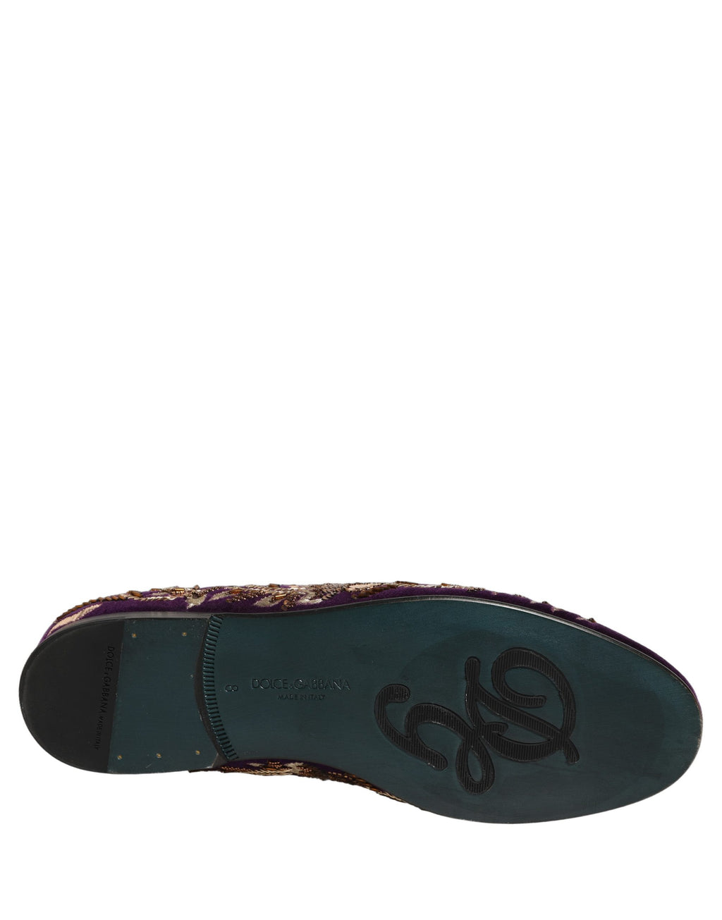 Dolce & Gabbana Violet Velvet Floral Embroidery Loafers Shoes - Eljoys Fashion 