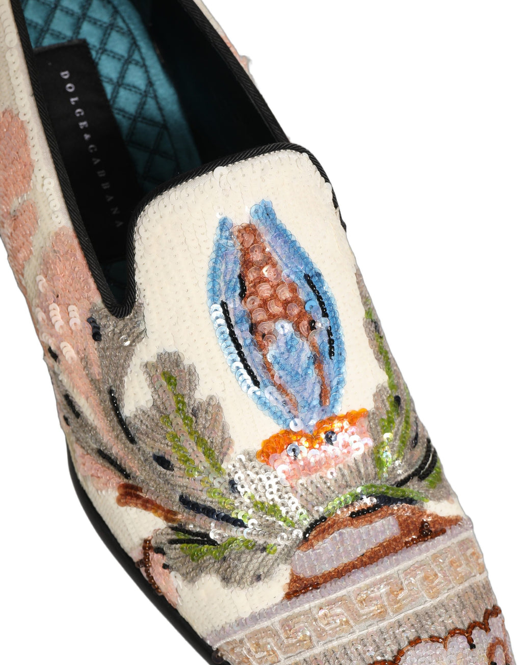 Dolce & Gabbana Multicolor Sequin Embroidered Loafers Shoes Dolce & Gabbana