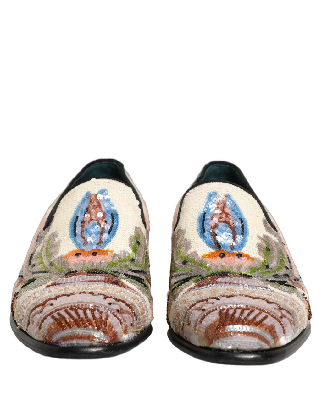 Dolce & Gabbana Multicolor Sequin Embroidered Loafers Shoes Dolce & Gabbana