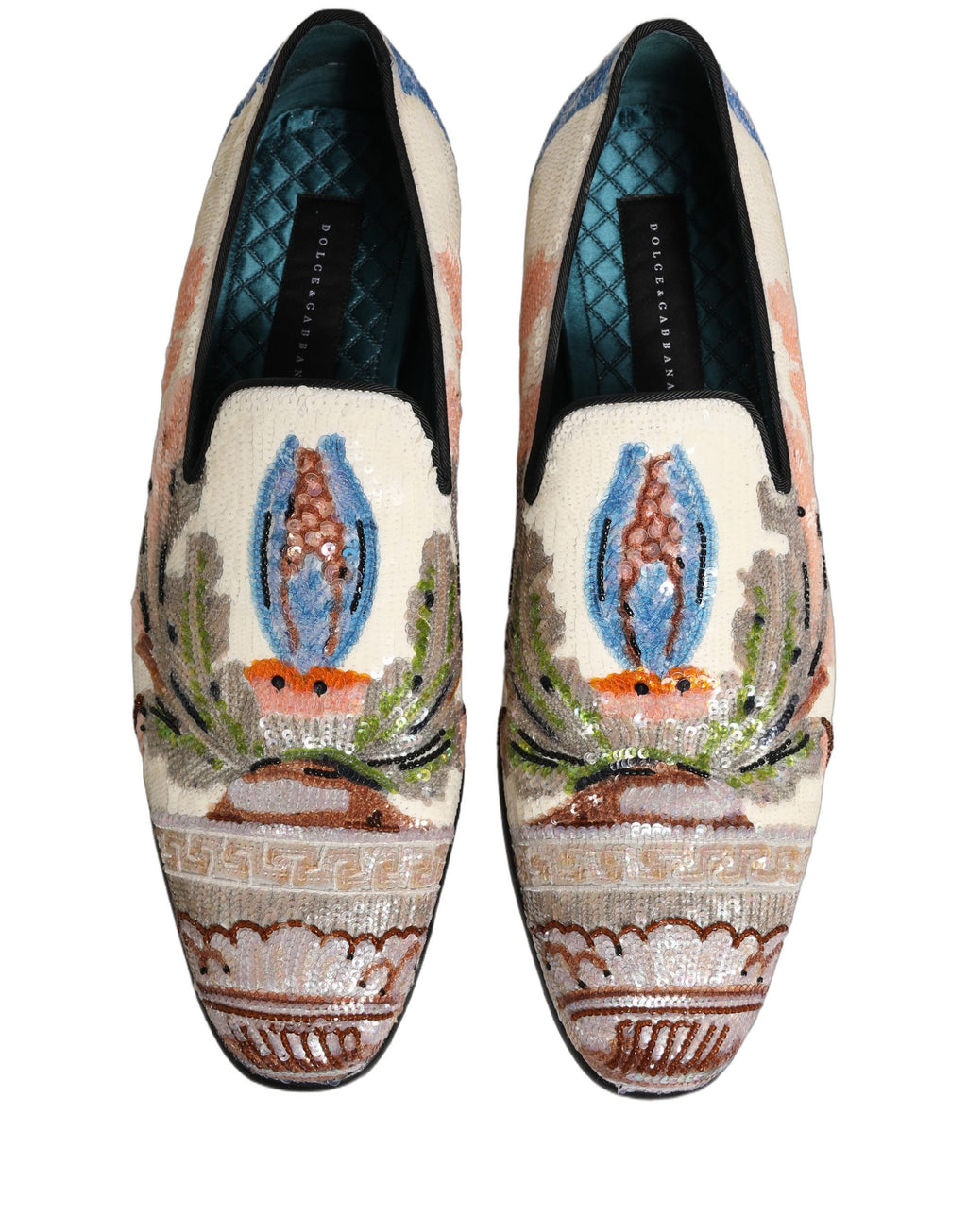 Dolce & Gabbana Multicolor Sequin Embroidered Loafers Shoes Dolce & Gabbana