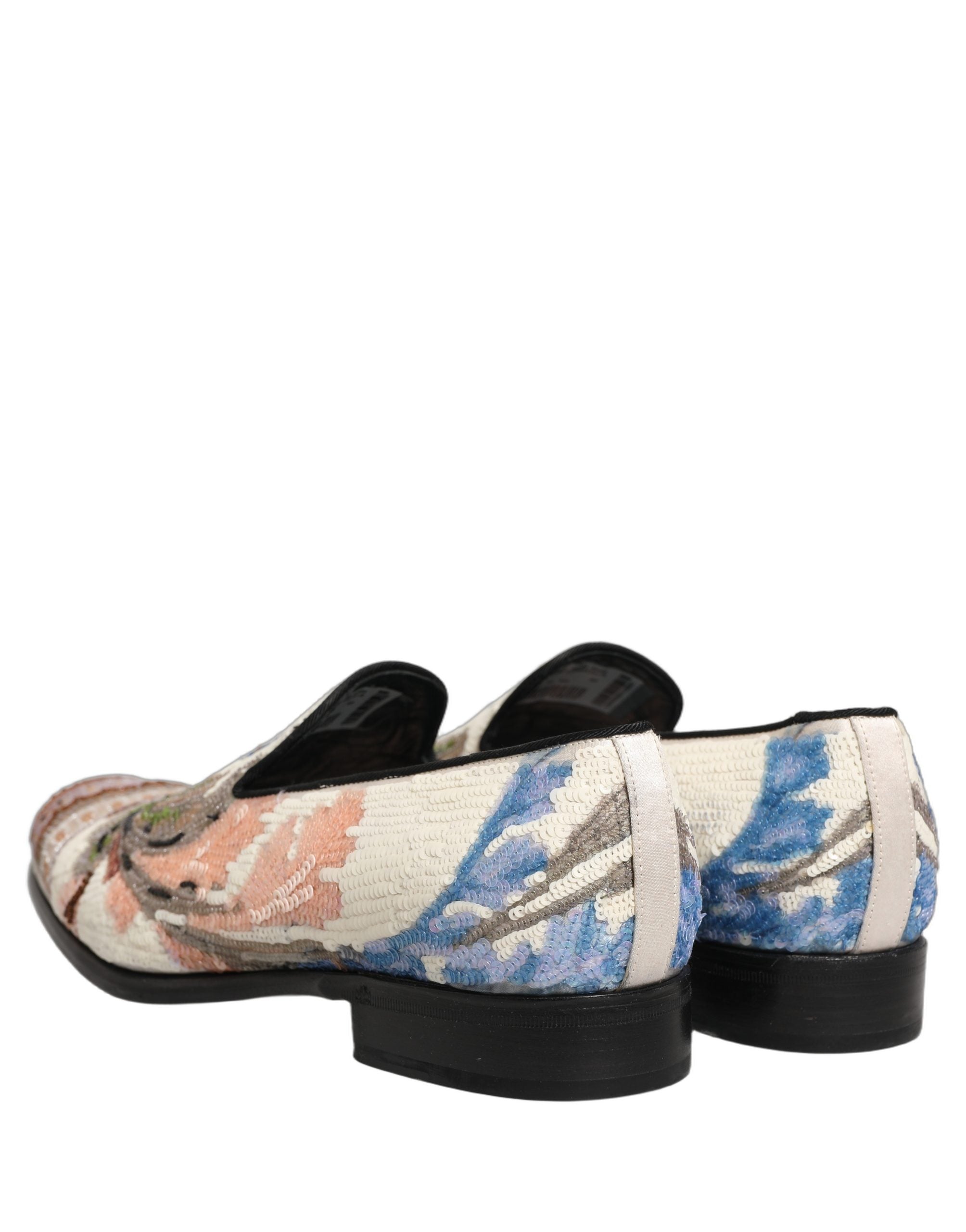 Dolce & Gabbana Multicolor Sequin Embroidered Loafers Shoes Dolce & Gabbana