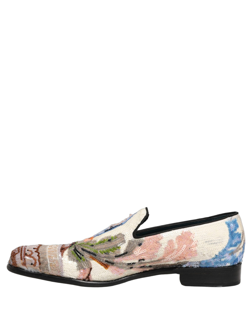 Dolce & Gabbana Multicolor Sequin Embroidered Loafers Shoes Dolce & Gabbana