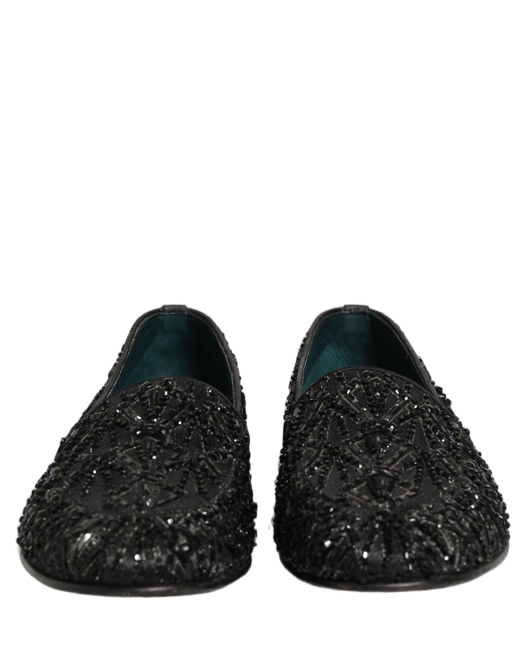 Dolce & Gabbana Black Velvet Embroidered Dress Loafers Shoes Dolce & Gabbana
