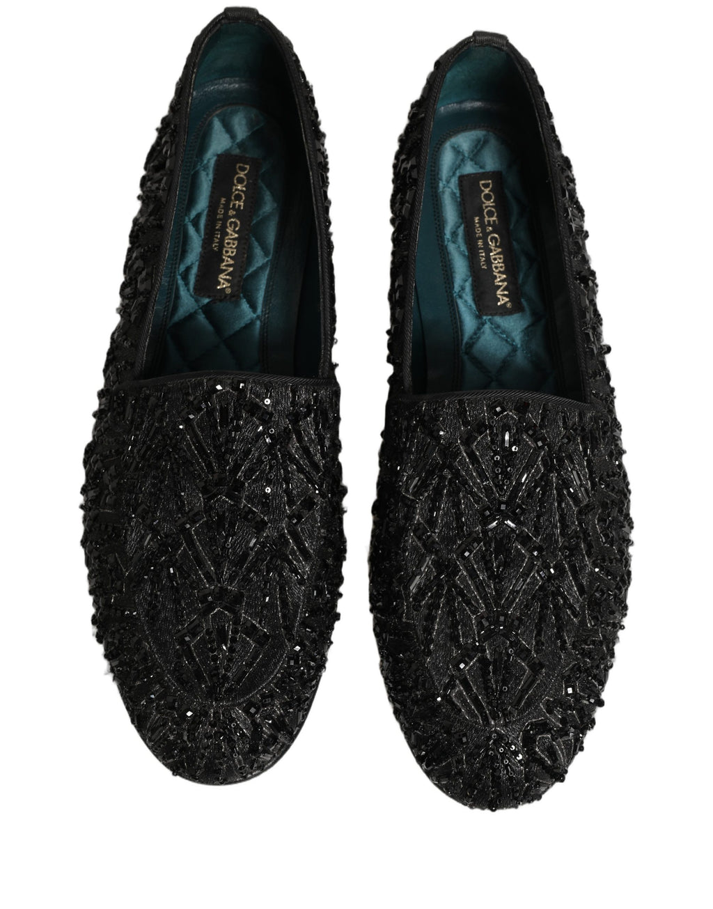 Dolce & Gabbana Black Velvet Embroidered Dress Loafers Shoes Dolce & Gabbana