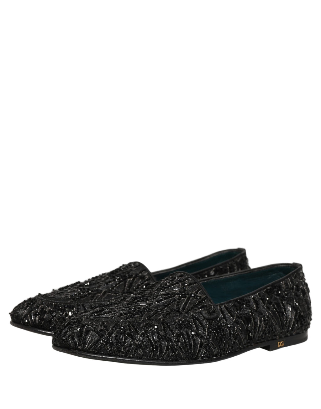Dolce & Gabbana Black Velvet Embroidered Dress Loafers Shoes Dolce & Gabbana