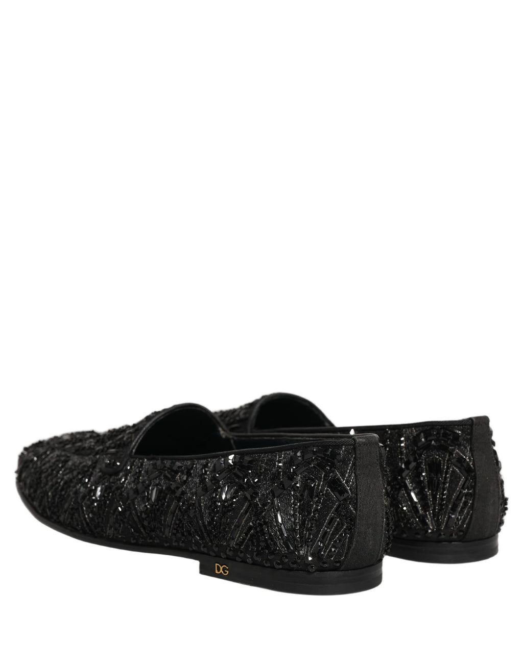 Dolce & Gabbana Black Velvet Embroidered Dress Loafers Shoes Dolce & Gabbana