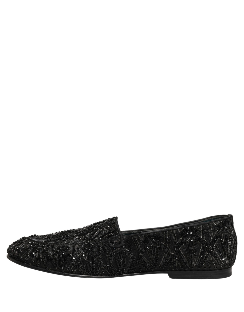 Dolce & Gabbana Black Velvet Embroidered Dress Loafers Shoes Dolce & Gabbana